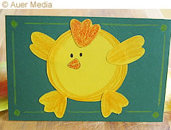Bild: Kyckling påskkort, skriv ut och färglägg